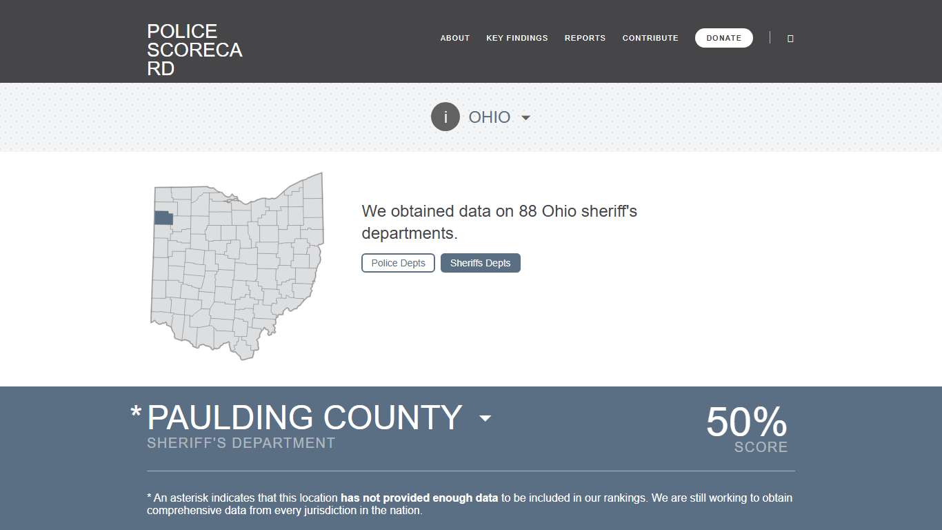 Police Scorecard: Paulding County, OH