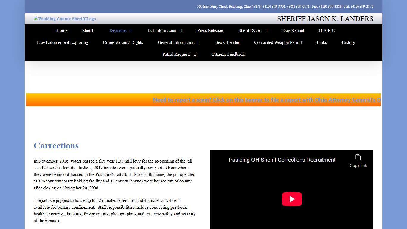 Corrections | Paulding County Sheriff