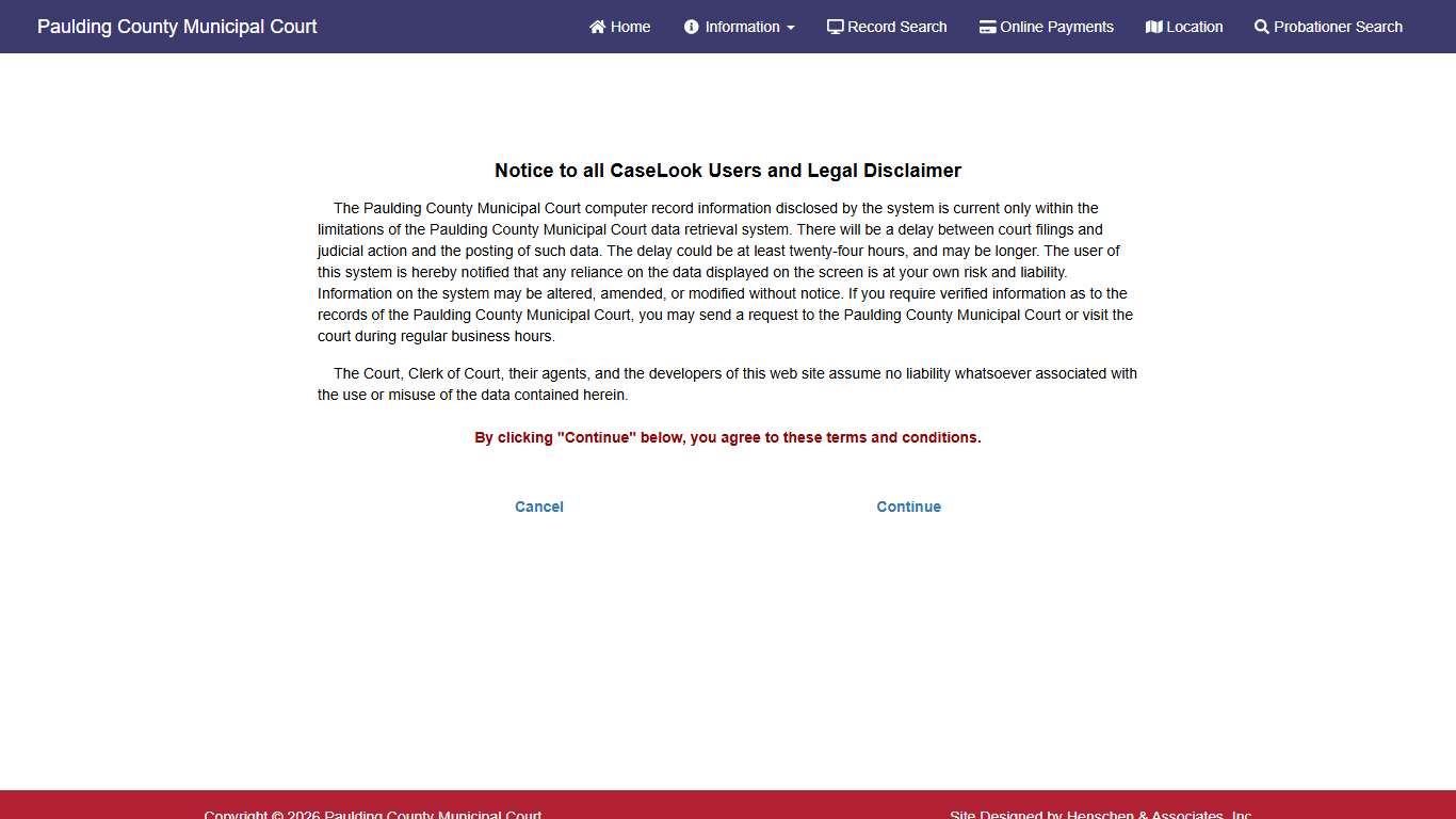 Paulding County Municipal Court - Record Search